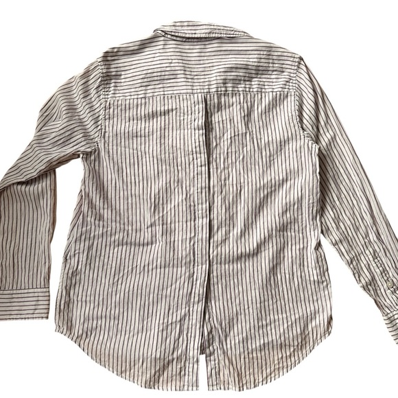 Levi's Womens Boyfriend Fit Purple Striped Long Sleeve ButtonUp Shirt 100 Cotton - Picture 2 of 7